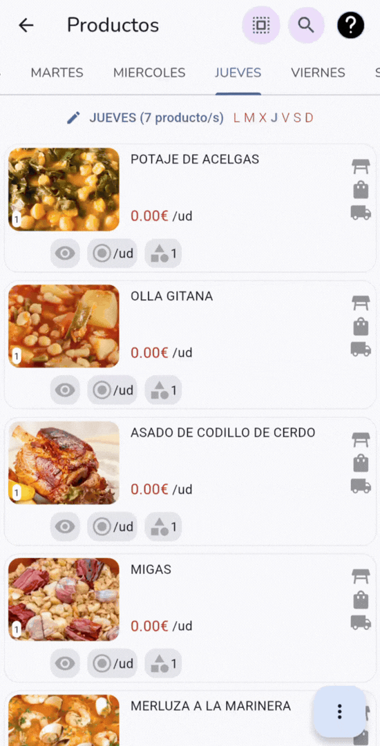 Catálogo digital de productos en Kiero+ para takeaway